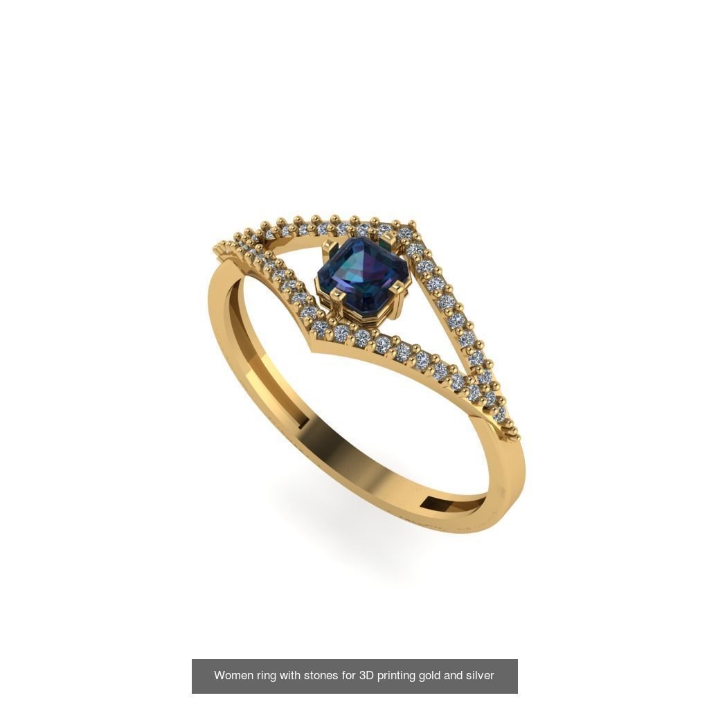 Women ring 30 piece collection with stones 3DM _5