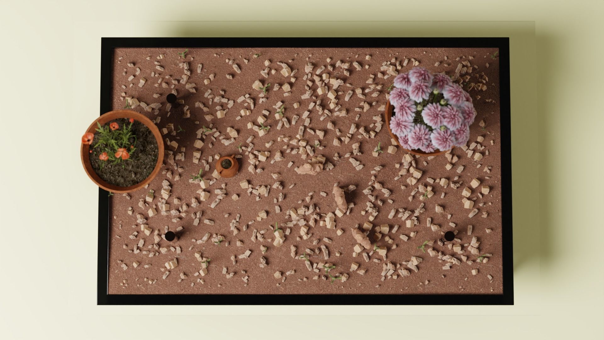 Plant Table Low-poly 3D model_2