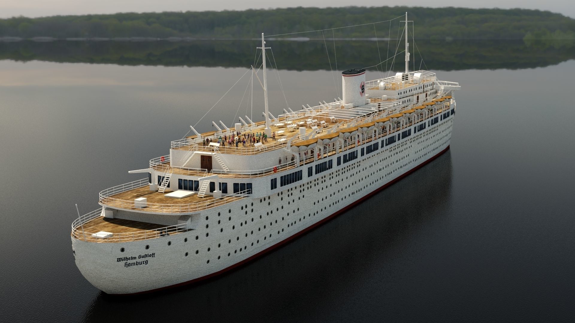 Wilhelm Gustloff Low-poly 3D model_6
