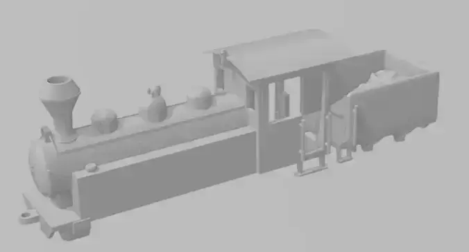 OO9 Steam Loco with tender 3D print model