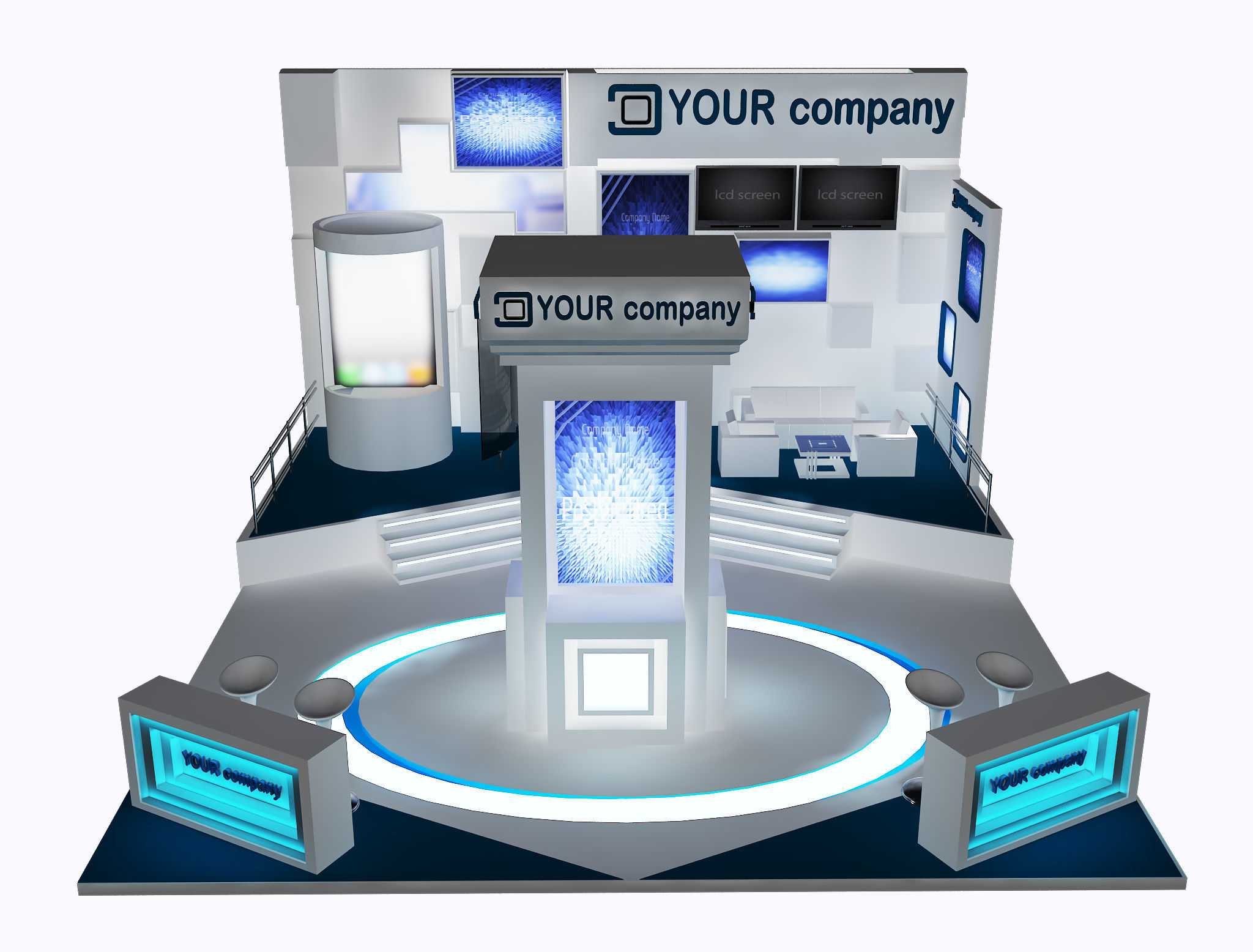 Booth Exhibition Stand a34 3D model_1