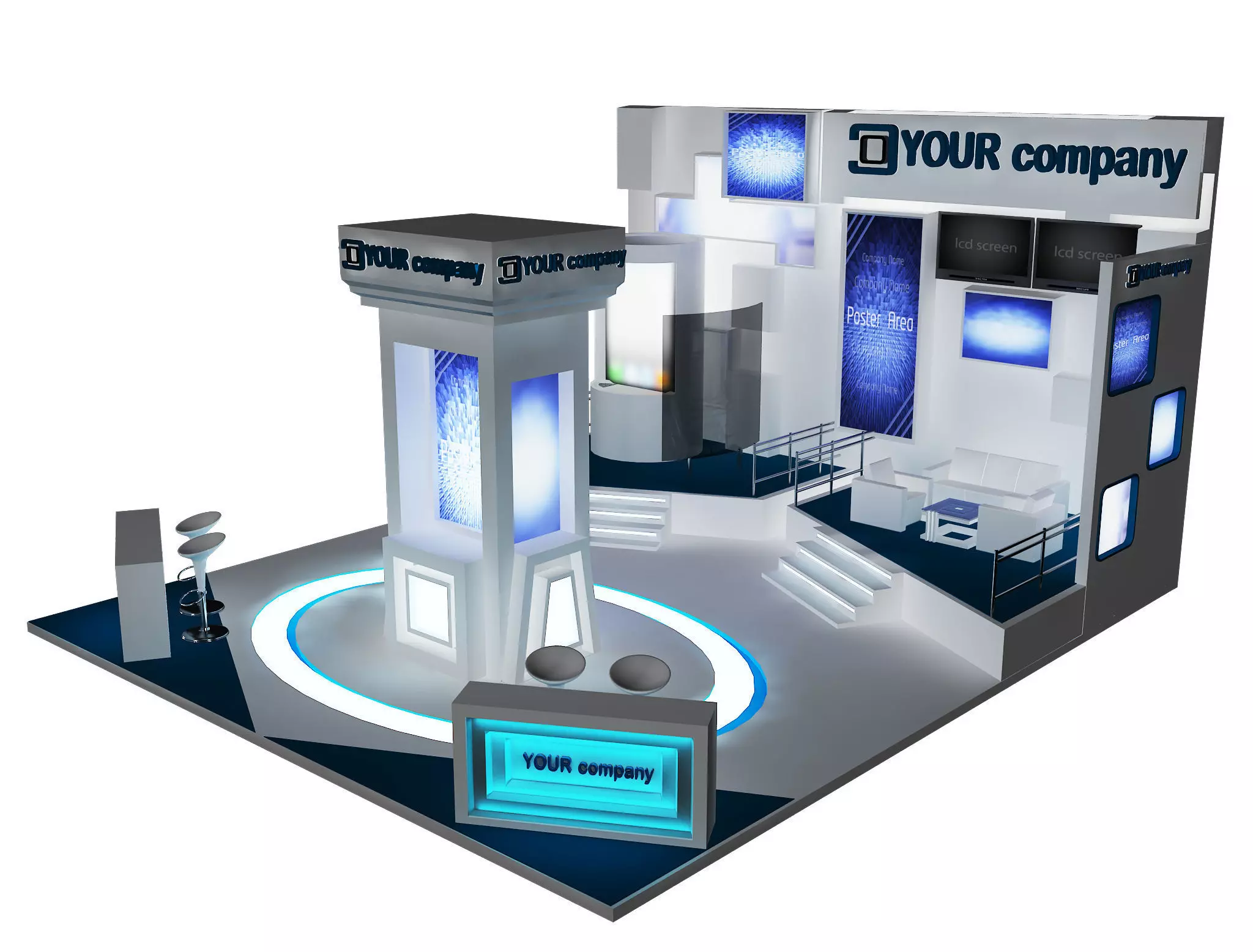 Booth Exhibition Stand a34 3D model_0