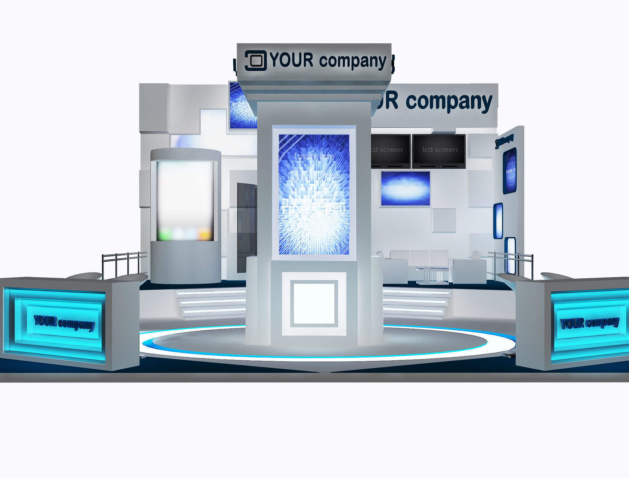Booth Exhibition Stand a34 3D model_6