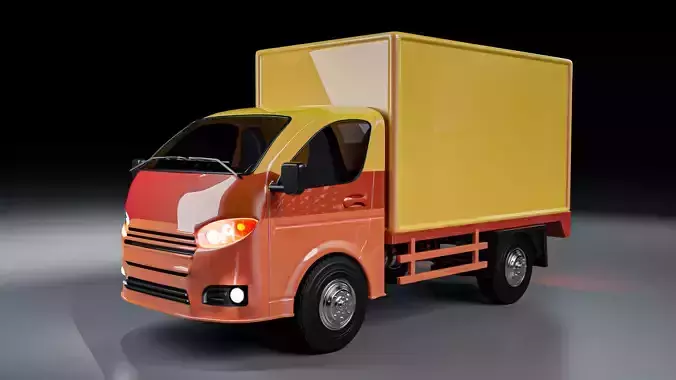 Small box truck  Low-poly 3D model