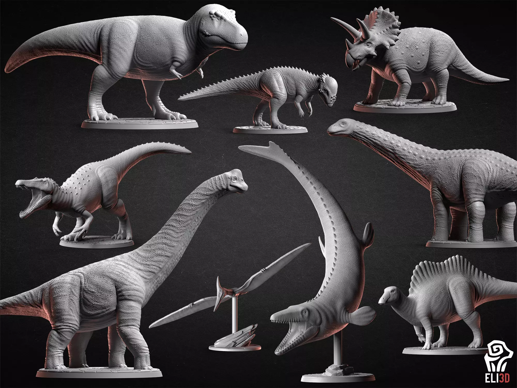 Dinosaur Bundle 1 - Dino Models for 3D-Printing - 3D print model_0