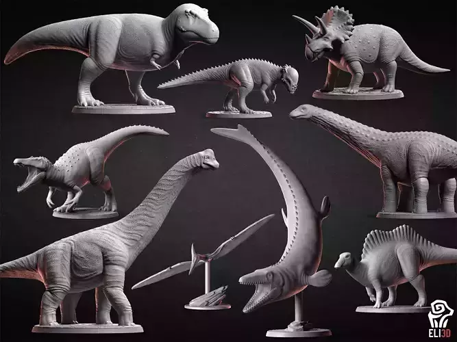 Dinosaur Bundle 1 - Dino Models for 3D-Printing - 3D print model