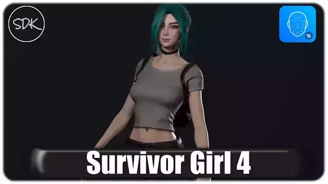 Survivor Girl 4 Low-poly 3D model