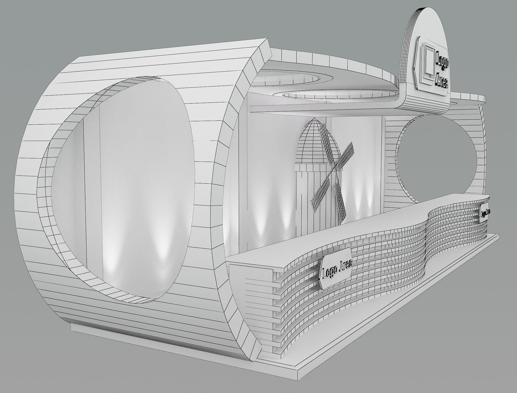 Booth Exhibition Stand a30 3D model_9