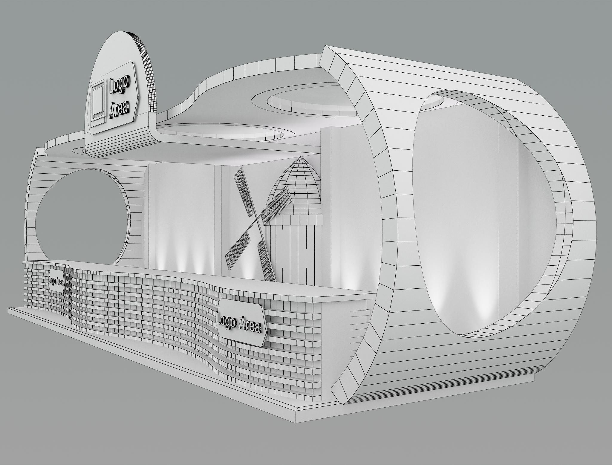 Booth Exhibition Stand a30 3D model_11
