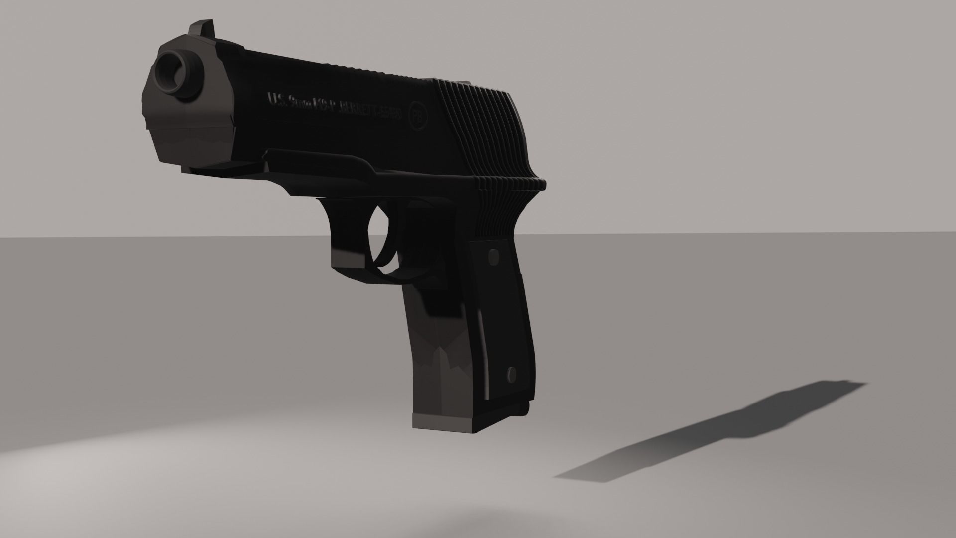 Pistol gun Low-poly 3D model_22