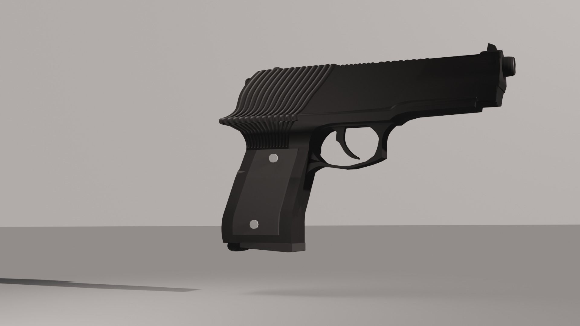 Pistol gun Low-poly 3D model_83