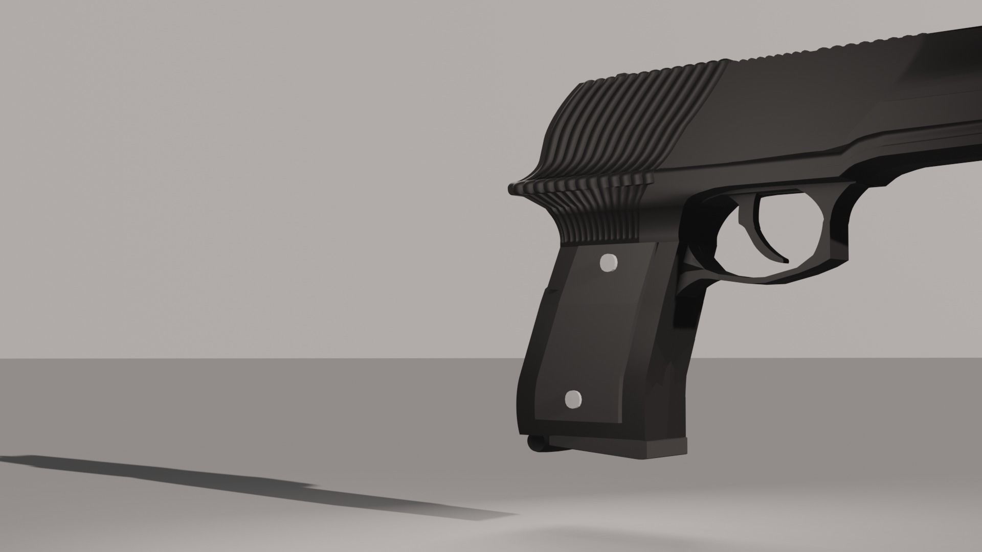 Pistol gun Low-poly 3D model_70