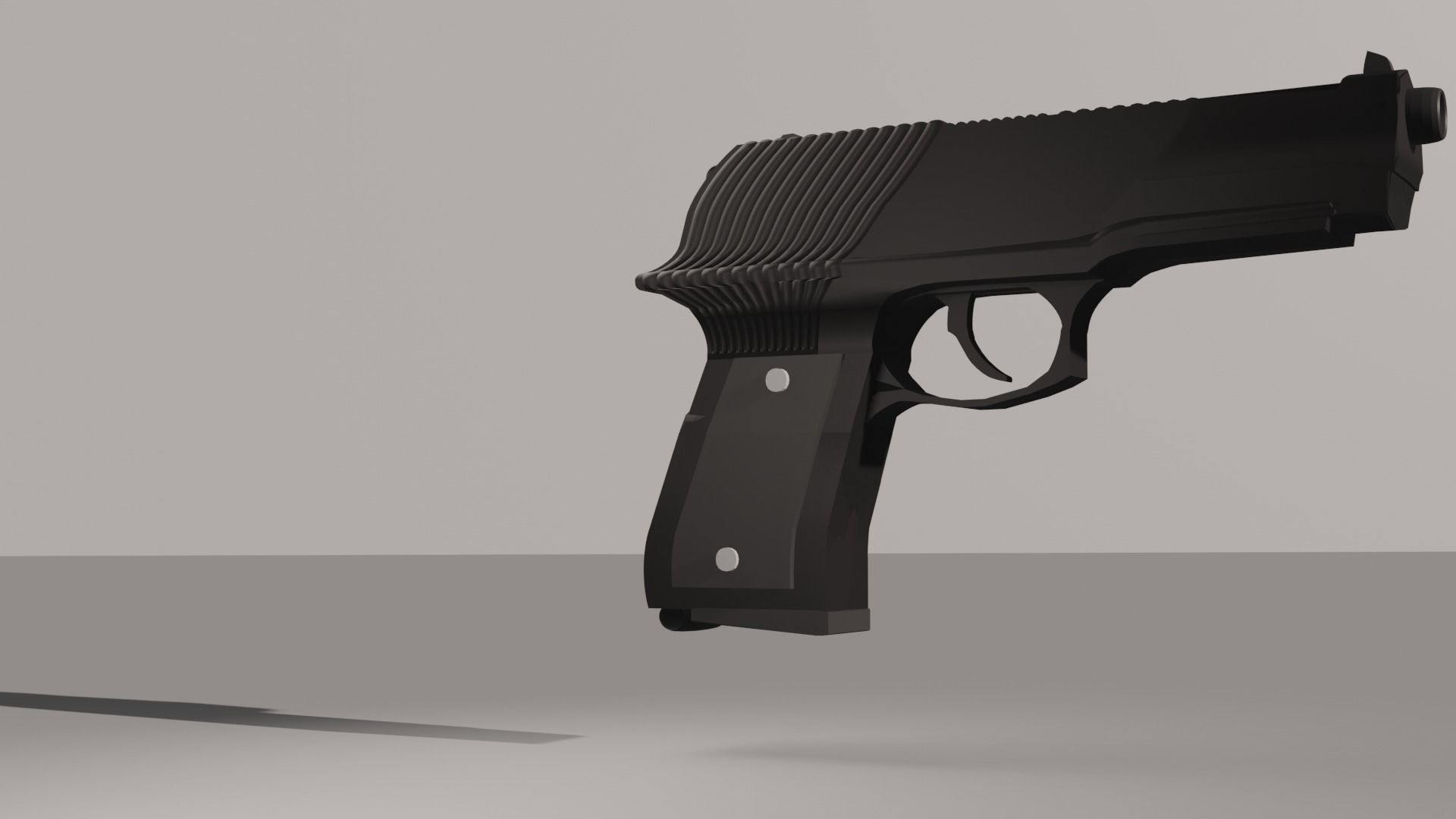 Pistol gun Low-poly 3D model_77