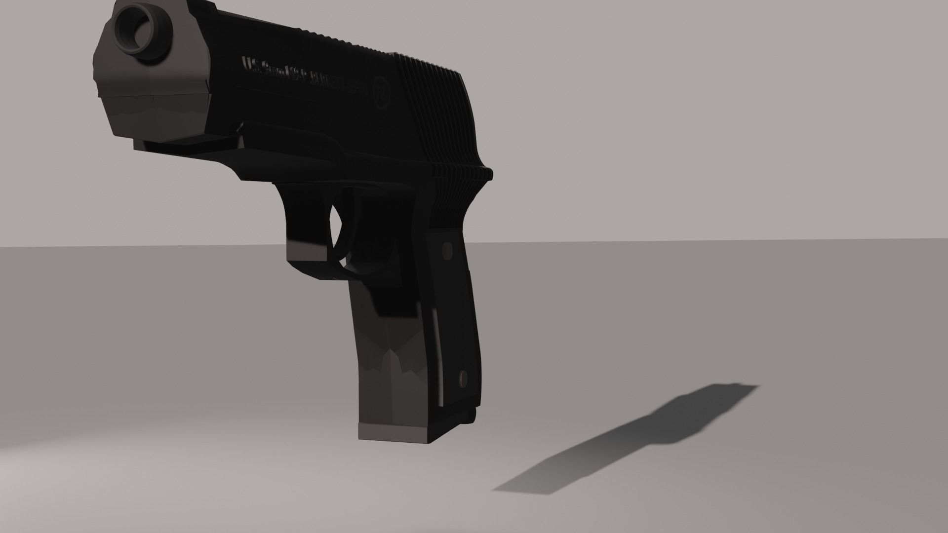 Pistol gun Low-poly 3D model_28