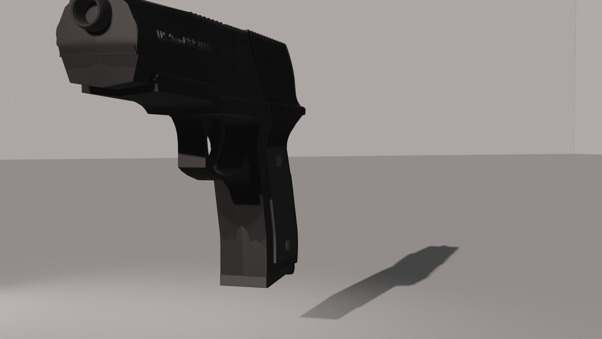 Pistol gun Low-poly 3D model_30