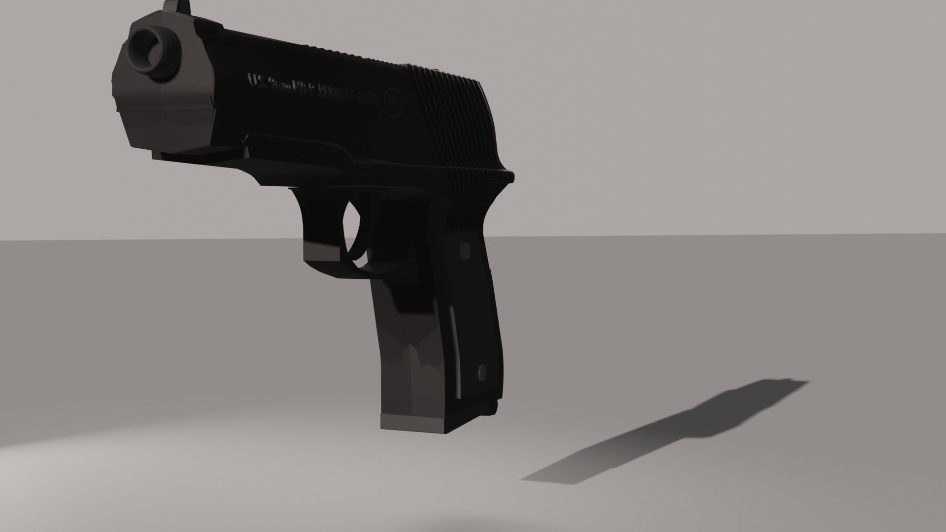 Pistol gun Low-poly 3D model_25