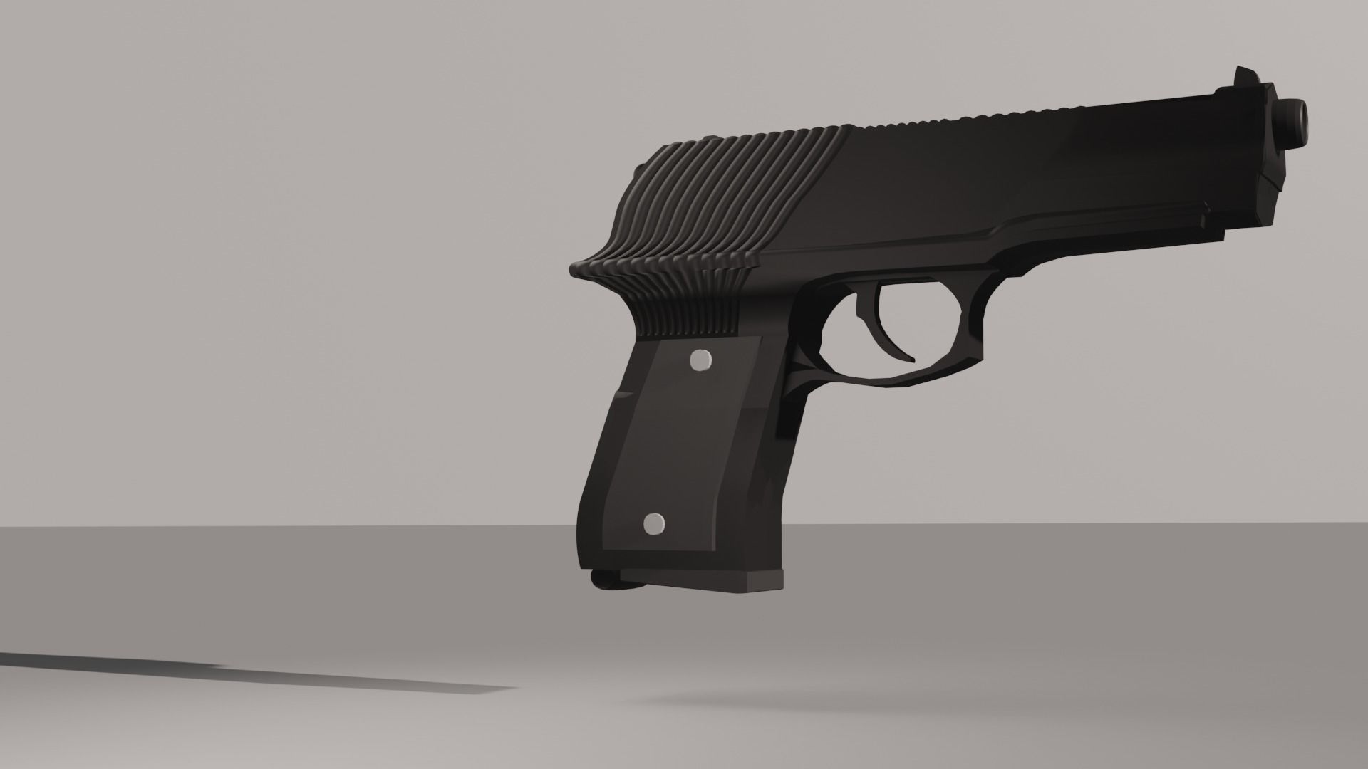 Pistol gun Low-poly 3D model_79