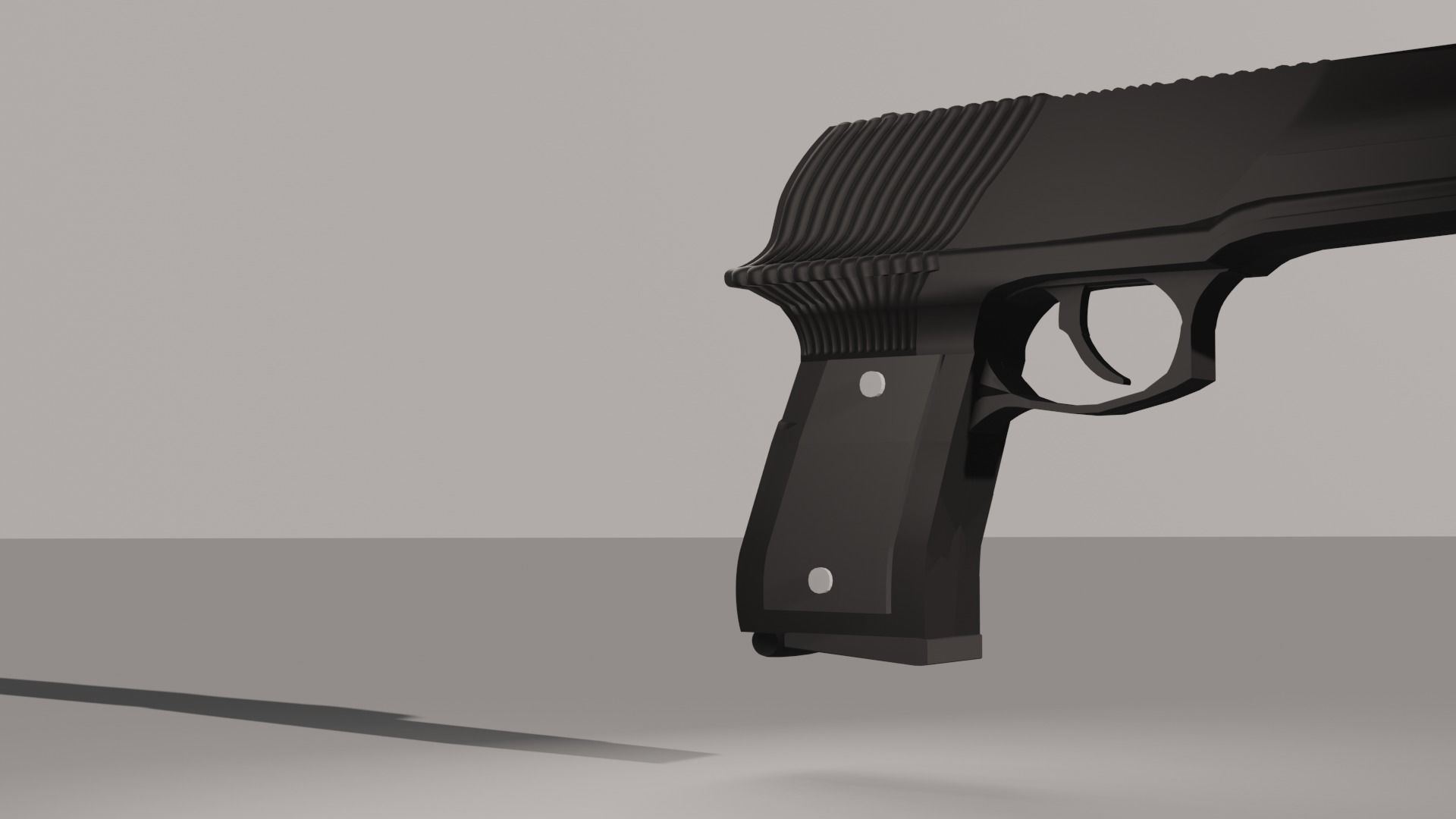 Pistol gun Low-poly 3D model_72