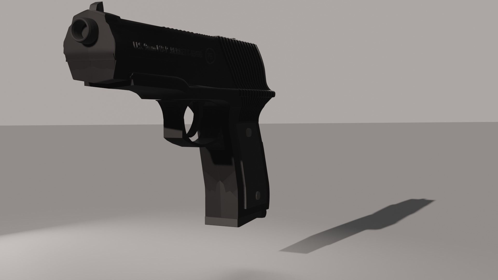 Pistol gun Low-poly 3D model_24