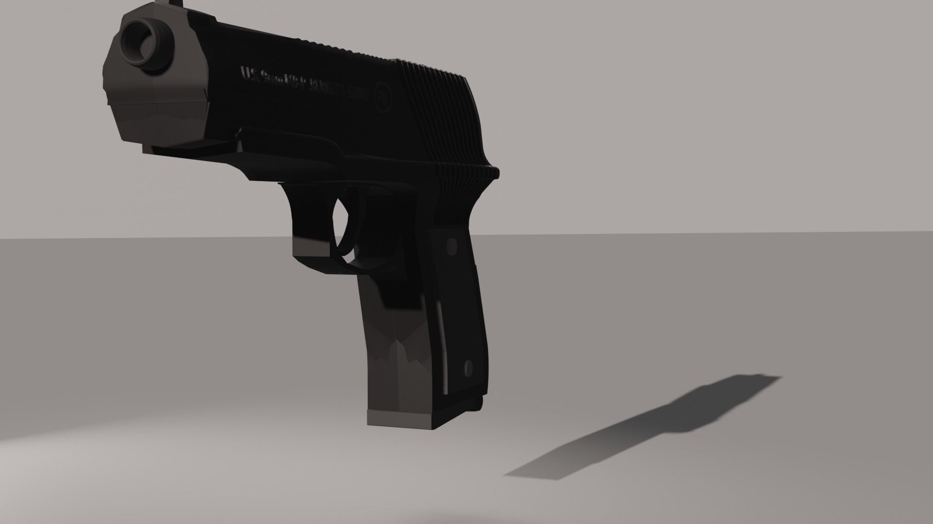 Pistol gun Low-poly 3D model_26