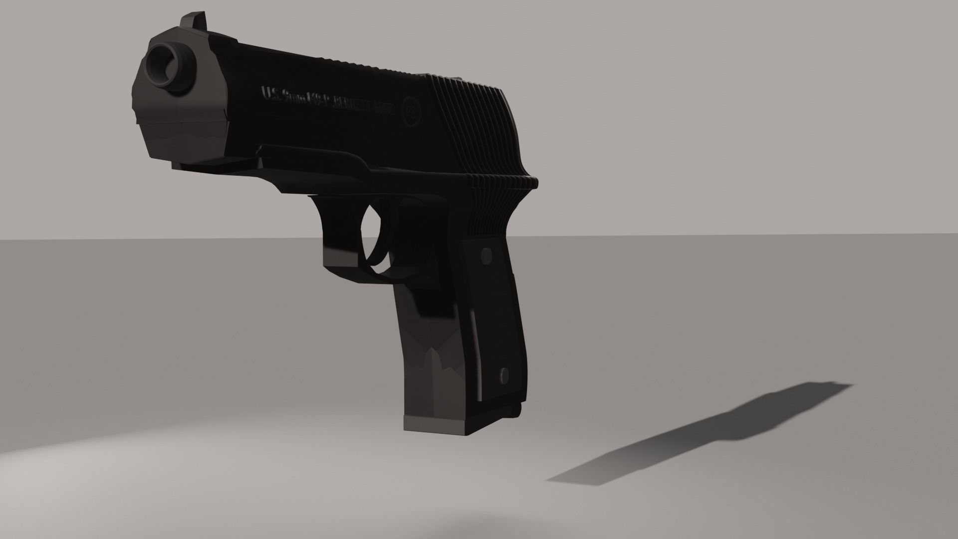 Pistol gun Low-poly 3D model_23