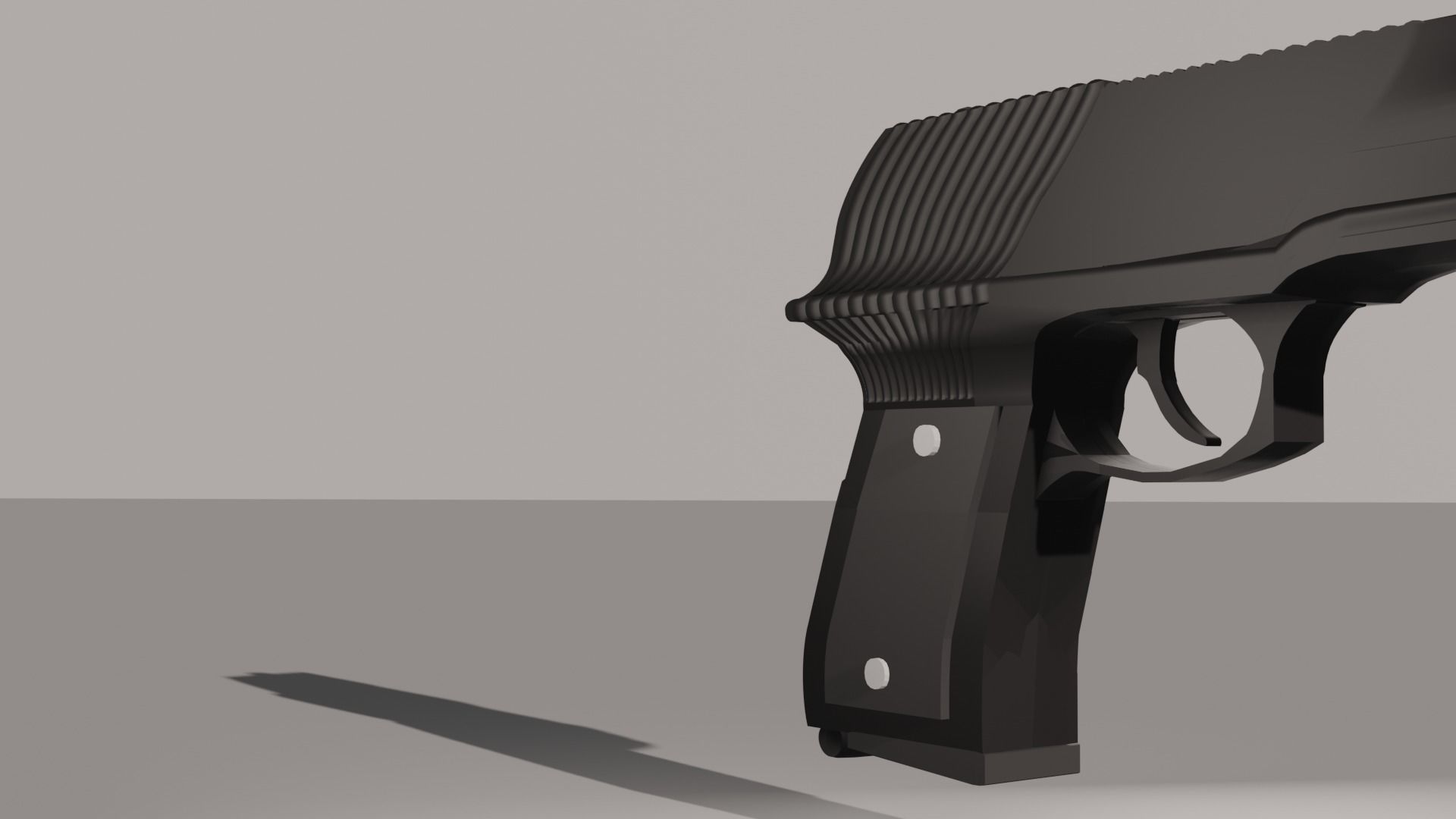 Pistol gun Low-poly 3D model_62