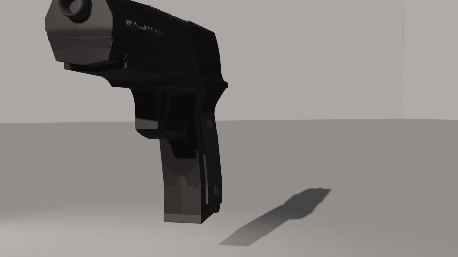 Pistol gun Low-poly 3D model_32