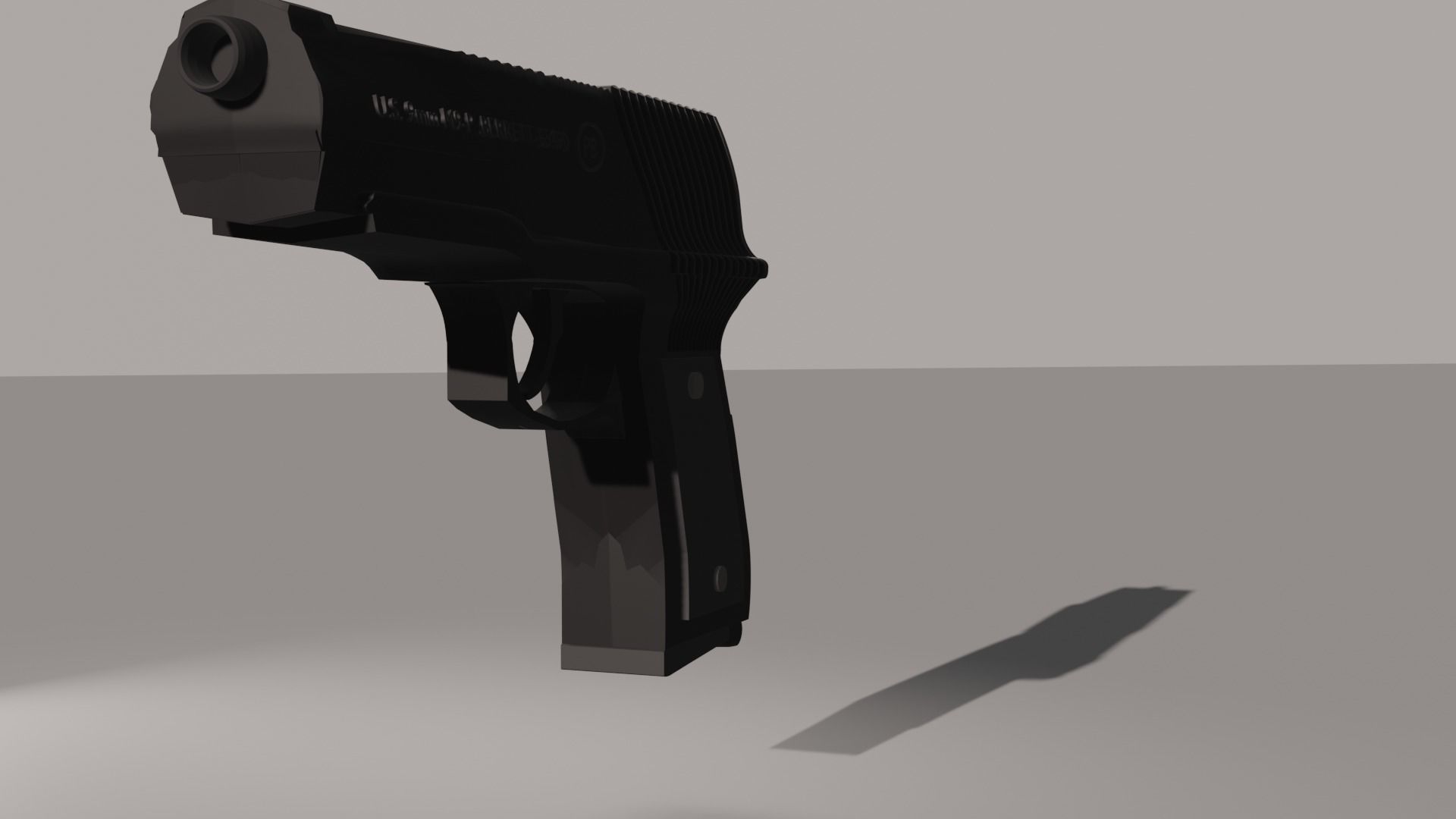 Pistol gun Low-poly 3D model_27