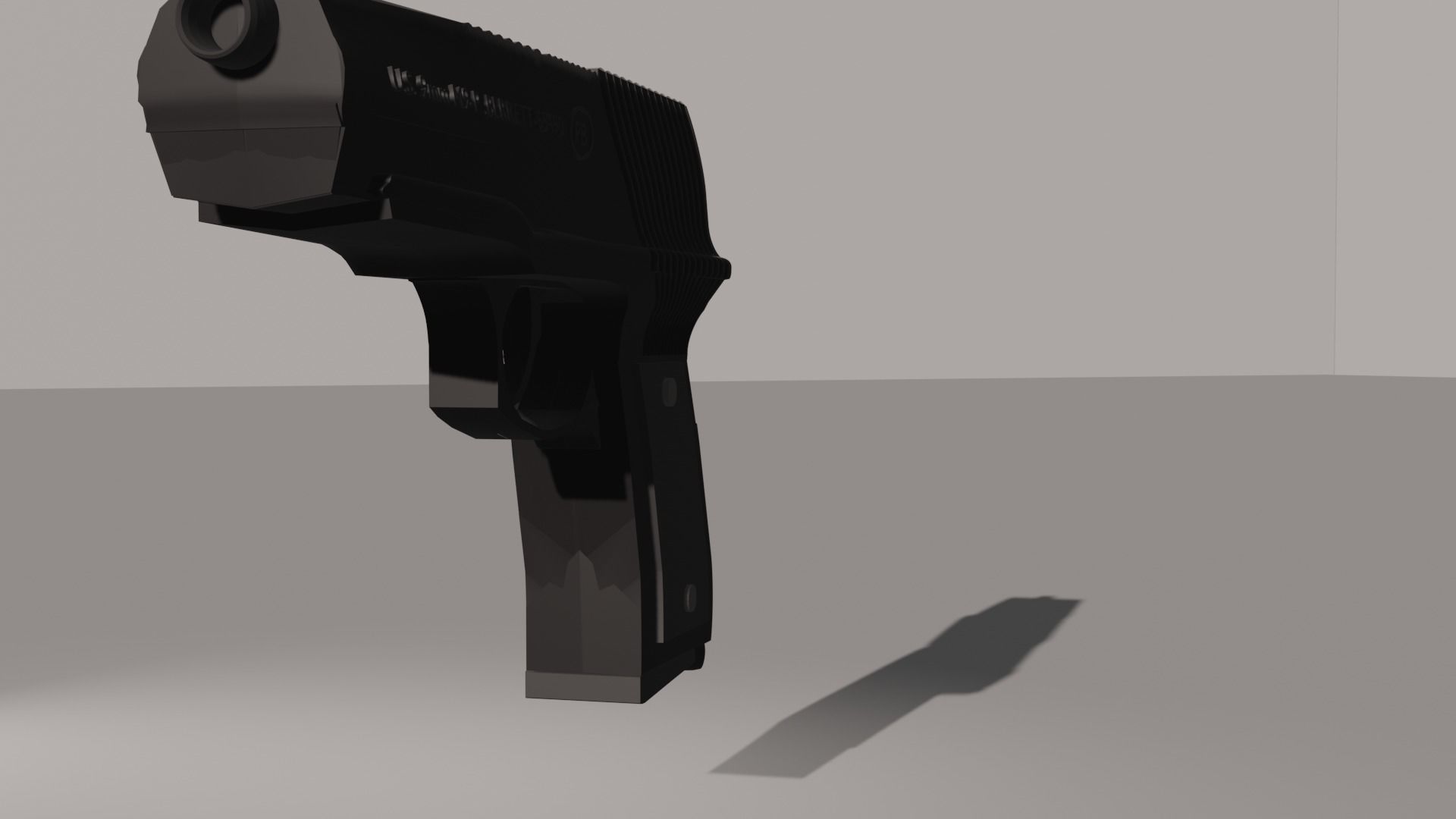 Pistol gun Low-poly 3D model_31
