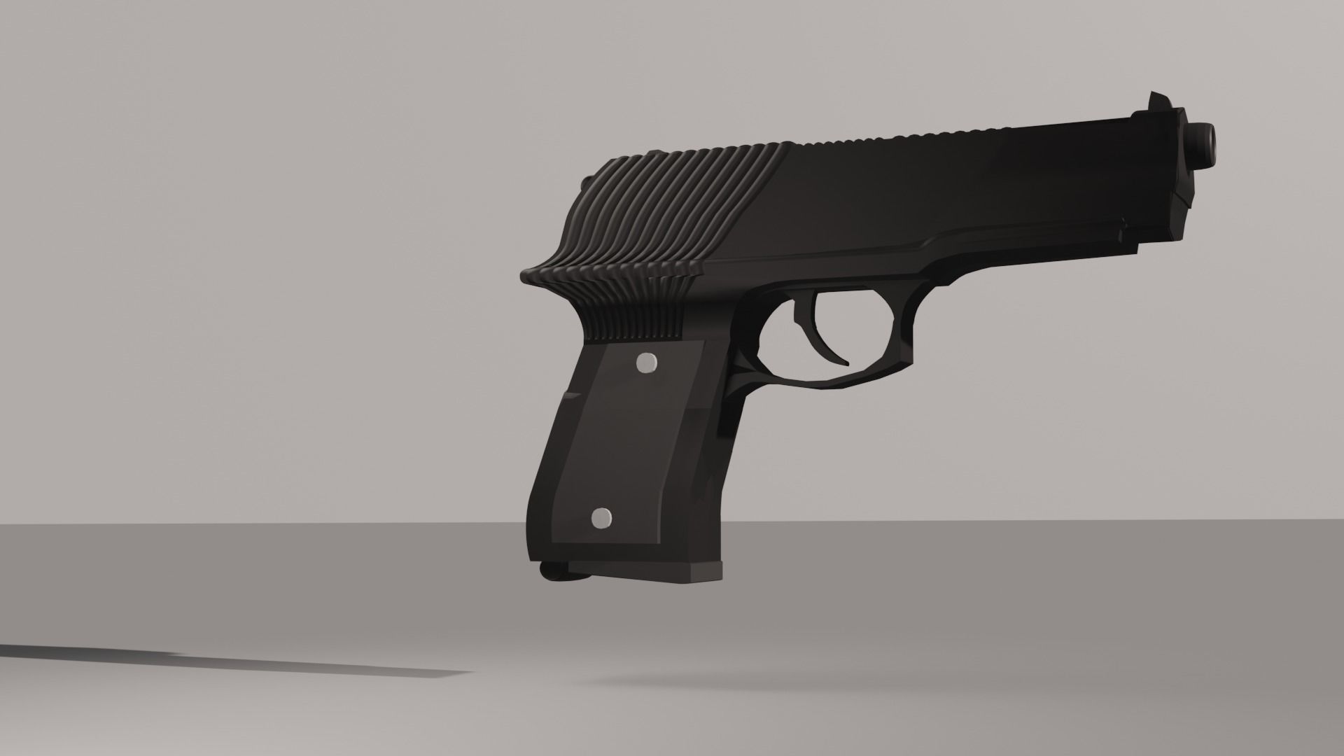 Pistol gun Low-poly 3D model_82