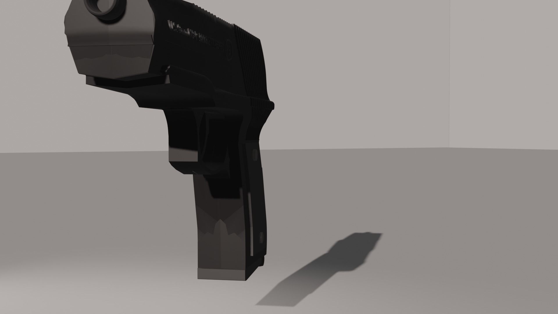 Pistol gun Low-poly 3D model_34