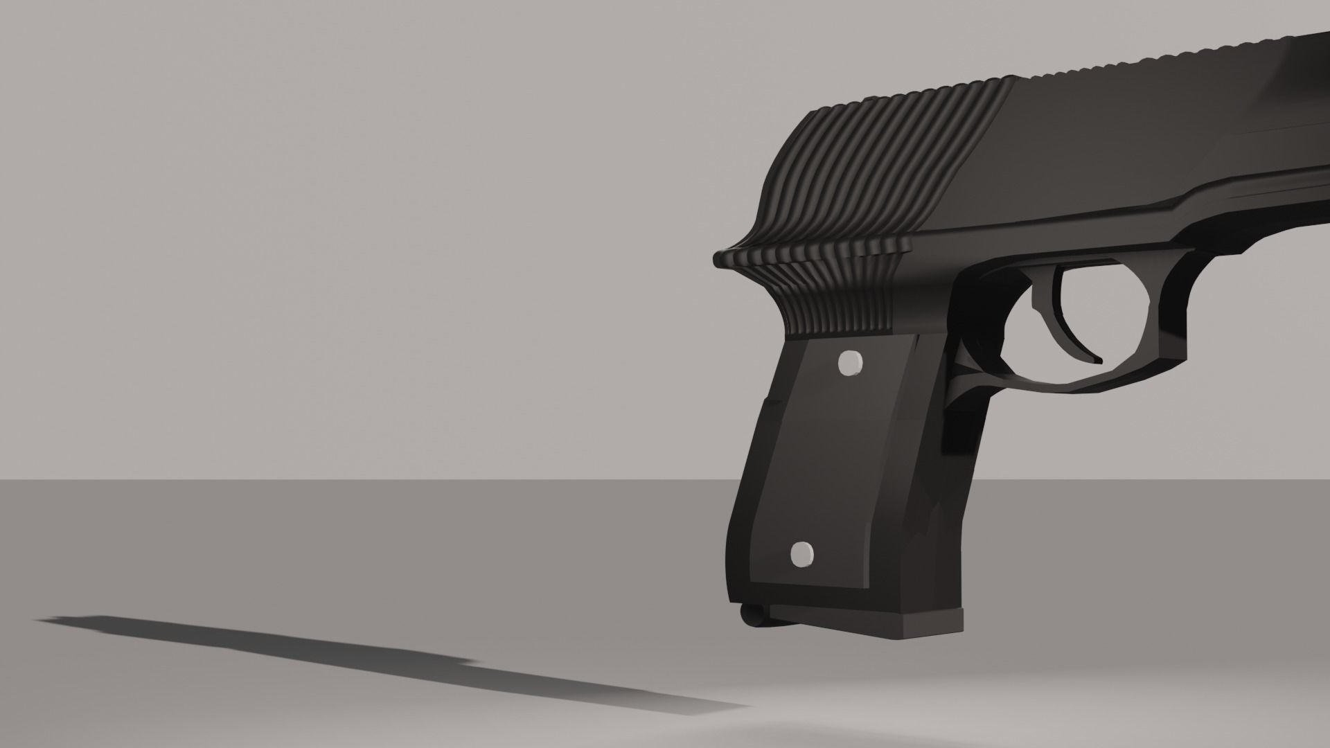 Pistol gun Low-poly 3D model_68