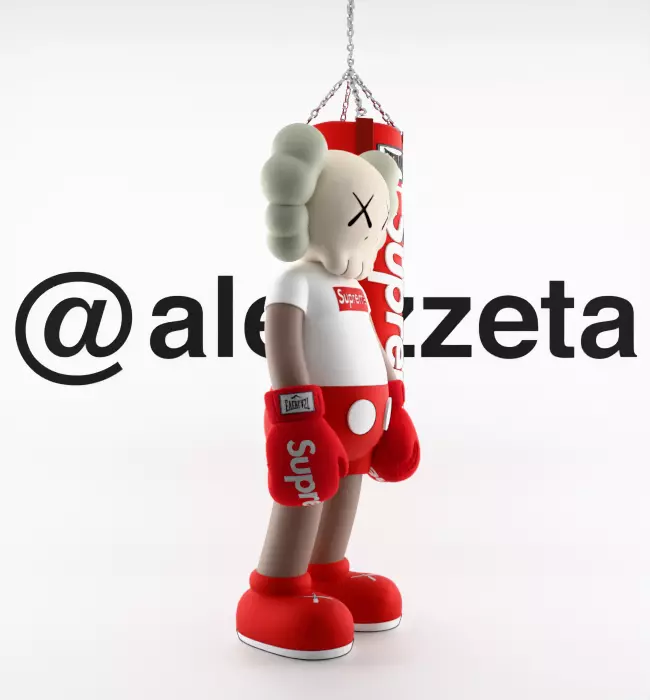 Kaws Box Supreme Textured Low-poly 3D model_31