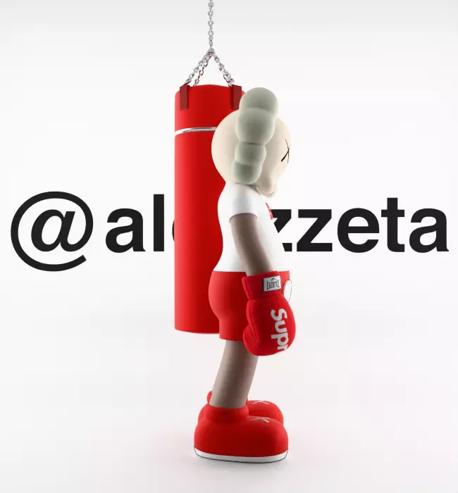 Kaws Box Supreme Textured Low-poly 3D model_28