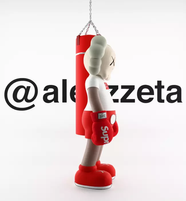 Kaws Box Supreme Textured Low-poly 3D model_29