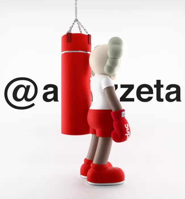 Kaws Box Supreme Textured Low-poly 3D model_26