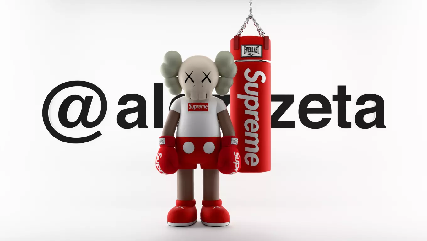 Kaws Box Supreme Textured Low-poly 3D model_0