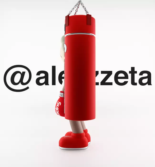 Kaws Box Supreme Textured Low-poly 3D model_11