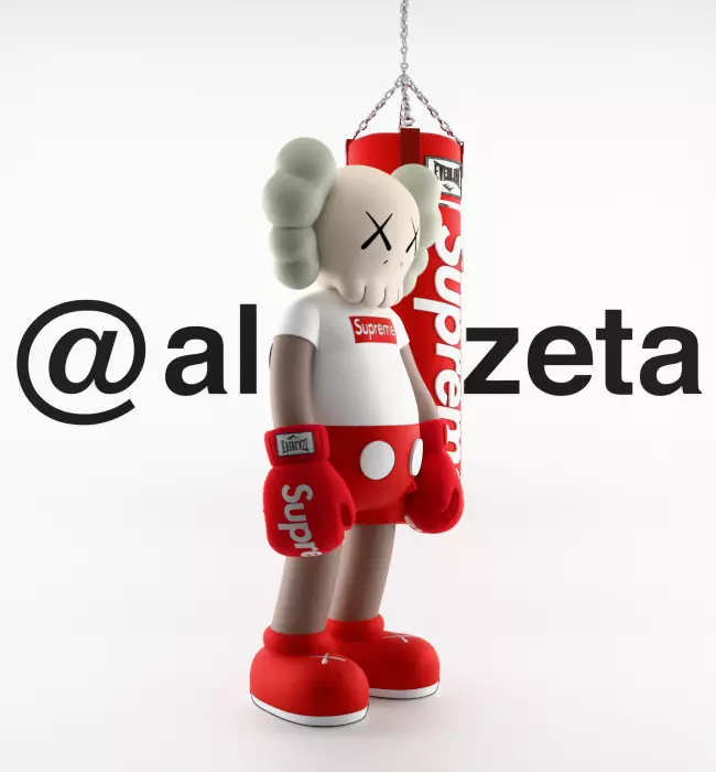 Kaws Box Supreme Textured Low-poly 3D model_32