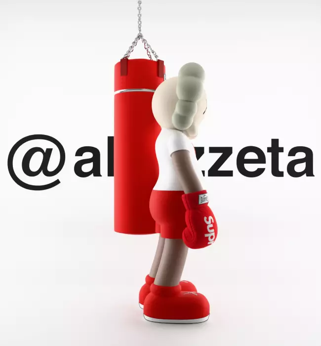 Kaws Box Supreme Textured Low-poly 3D model_27