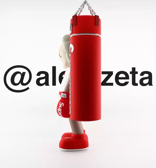 Kaws Box Supreme Textured Low-poly 3D model_10