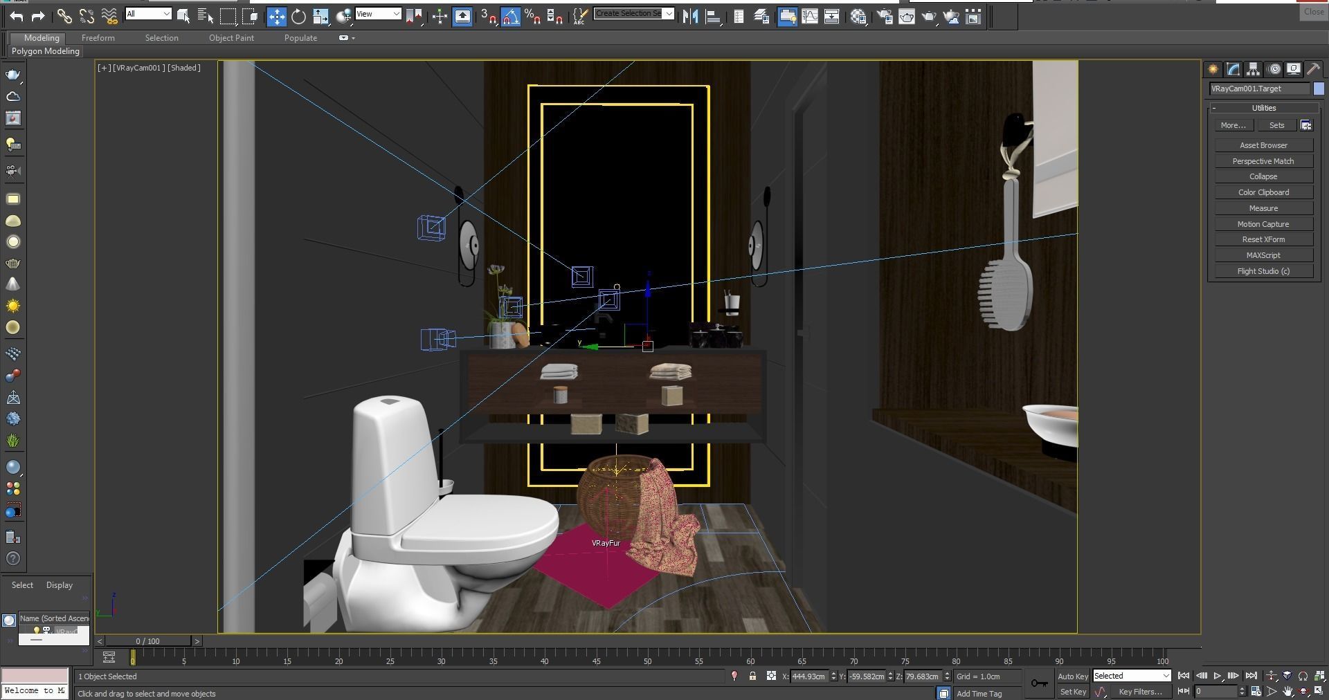 Bathroom modern with wooden flooring 3D model_10