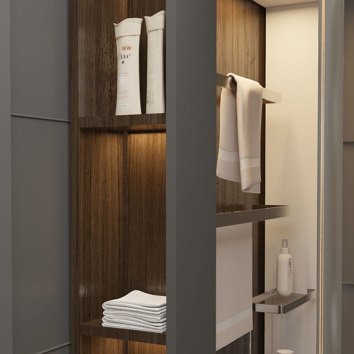 Bathroom modern with wooden flooring 3D model_9