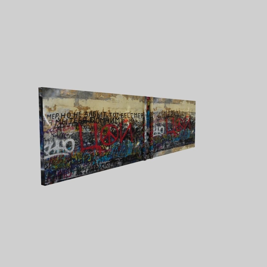 graffiti wall Low-poly 3D model_4