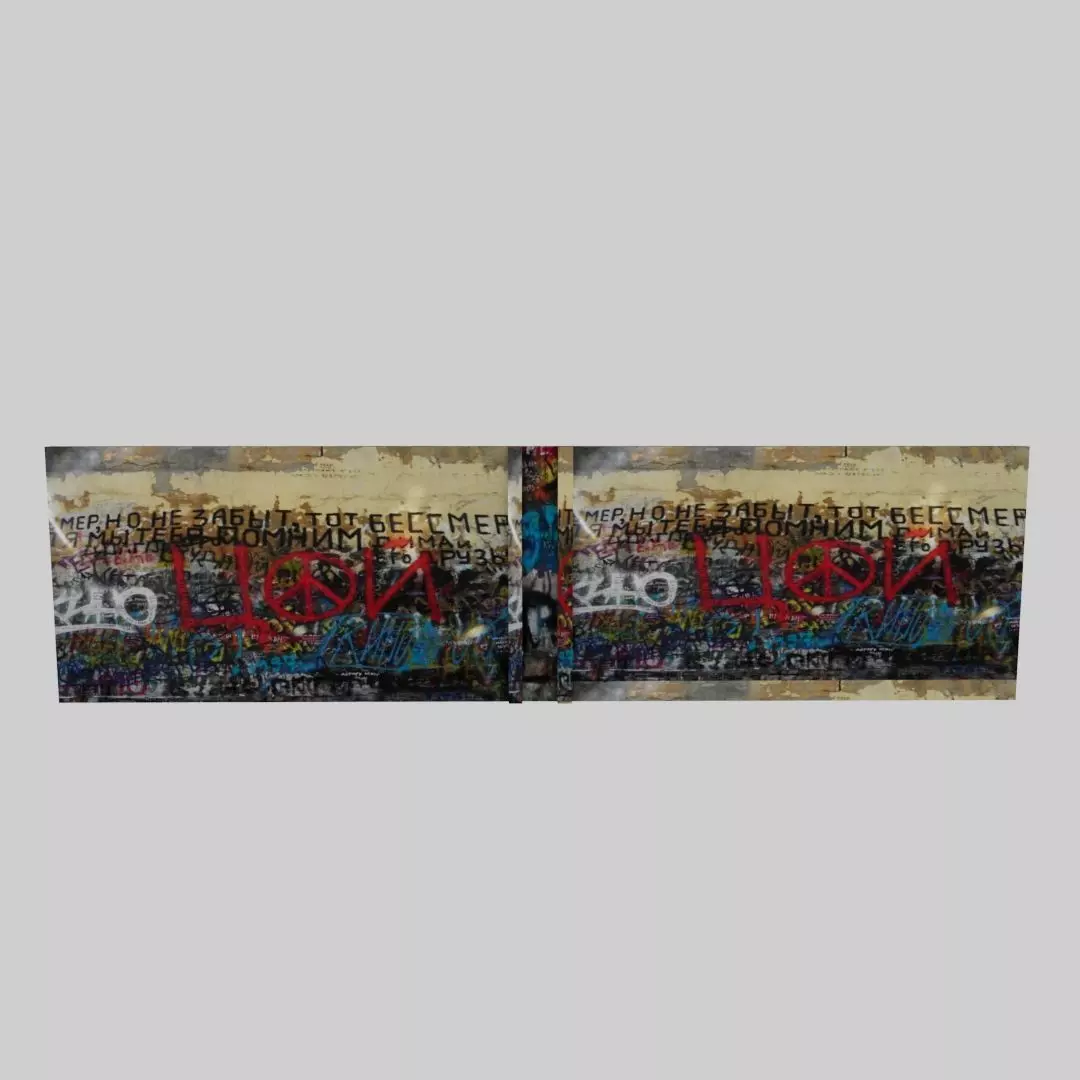 graffiti wall Low-poly 3D model_0