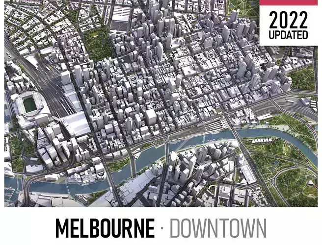 Melbourne Low-poly 3D model