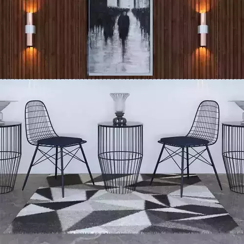 chair modern living room with two chairs and rug