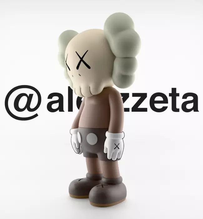 Kaws Chibi Companion Textured Low-poly 3D model_6