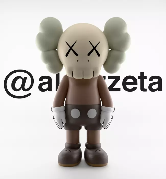 Kaws Chibi Companion Textured Low-poly 3D model_1
