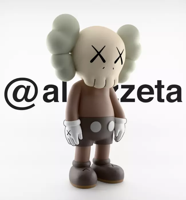 Kaws Chibi Companion Textured Low-poly 3D model_34